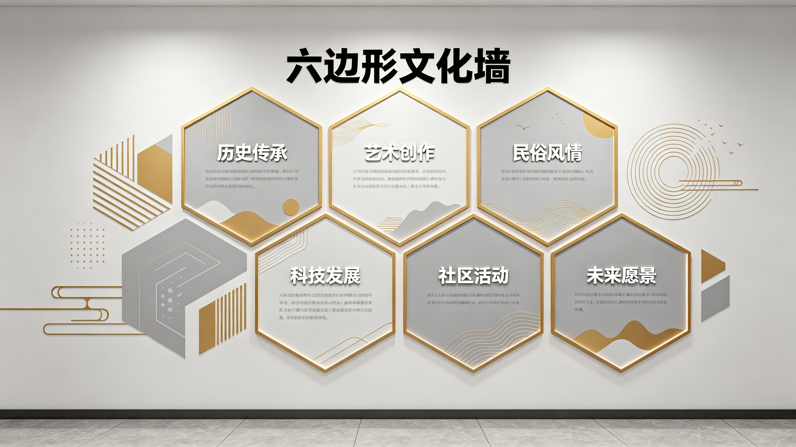 马山企业文化墙 | 六边形信息美学